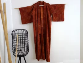 Kimono en soie seconde main - brun
