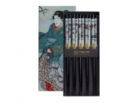 Lot de 5 paires de baguettes érotiques ukiyoe "Shunga"