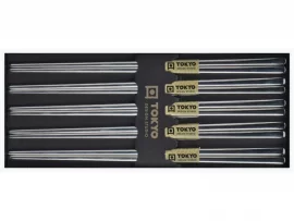 Lot 5 paires de baguettes en acier inox