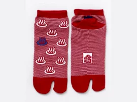 Socquettes tabi "onsen" rouges 23-25cm
