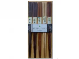 Lot de 5 paires de baguettes essences de bois variées