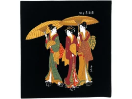 Furoshiki Trois femmes sous la pluie 68cm